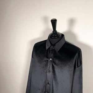 <span class=keywords><strong>Chemise</strong></span> en <span class=keywords><strong>velours</strong></span> pour hommes, chemisier élégant et rétro en peluche, de style décontracté, hauts de Club de fête, chemises de luxe, rouge <span class=keywords><strong>bordeaux</strong></span> - Product Image 5