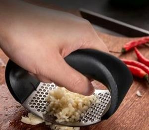 <b>Kitchen</b> Stainless Steel Garlic Press Crusher Manual Specialty <b>Tool</b> for Mincing and Chopping Garlic Accessory <b>Gadget</b> - Product Image 3