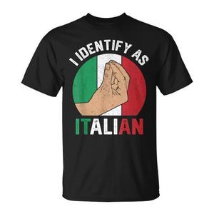 T-shirt con Gesto della Mano Italiano e Bandiera Italiana - Identifico l'Italia come paese con un simbolo di questo genere - Product Image 1