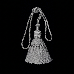 Elegant Traditional Textile Tassel Finial <b>Curtain</b> Accessory Gray Color - Product Image 1