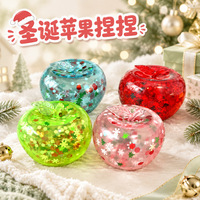 Nouveau jouet à presser pomme de Noël - Jouet souple à rebond lent en sucre de malt, cadeau de réveillon de Noël