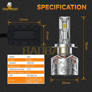 BB2516 400W 50000lm H7 H4 H11 <span class=keywords><strong>LED</strong></span> Đèn Pha Canbus 6500K Siêu Công Suất Cao 12V 9005 9006 H7 H4 H11 Phổ Xe Đèn Pha - Product Image 6