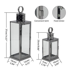 Nordic moderno <span class=keywords><strong>in</strong></span> acciaio inox appeso rustica lanterna porta candele LED per la decorazione della casa - Product Image 4