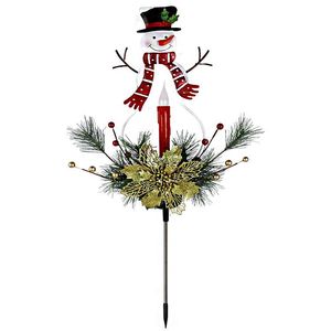 Lumière solaire de Noël en forme de bonhomme de neige pour jardin, décoration extérieure LED, résistante à l'eau, autoportante - Product Image 5