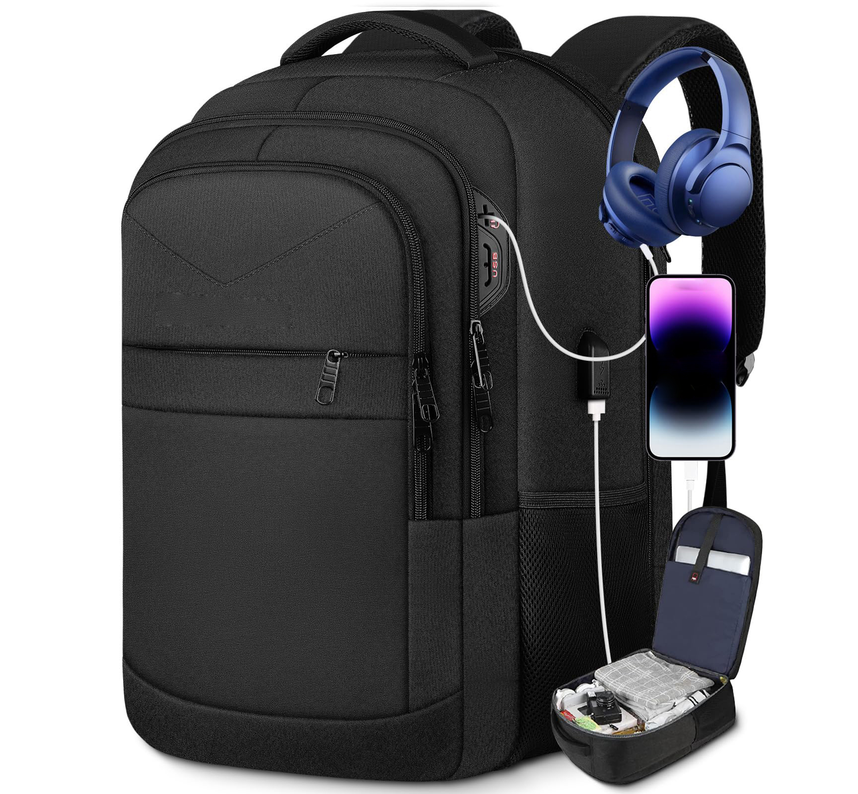 Lapsouno Durable Design Extra Sturdy TSA Friendly 17 Inch Laptop Bag Large  Carry-On Backpack Travel Backpack with USB Port| Alibaba.com