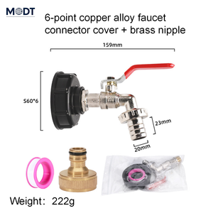 Raccord de <span class=keywords><strong>robinet</strong></span> à tétine de 1/2 pouce <span class=keywords><strong>pour</strong></span> fût IBC, <span class=keywords><strong>robinet</strong></span> en laiton lisse à basse pression avec buse à eau en fonte - Product Image 2