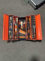 Ensemble d'outils combinés en acier multicouche, boîte à outils en métal cantilever, kit de réparation de quincaillerie portable de 85 pièces pour l'automobile