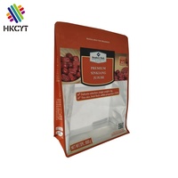 Op maat bedrukte ziplock stand-up pouch, food grade, voor gedroogd fruit, platte bodem, geschikt voor verpakkingen van rode dadels