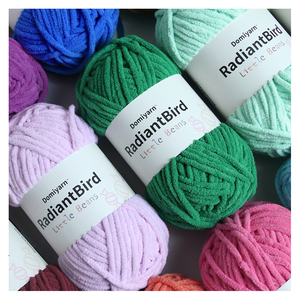 Ít đậu 50g/55m Nhà Máy Giá Chunky polyester sợi Crochet cho khăn chăn - Product Image 6