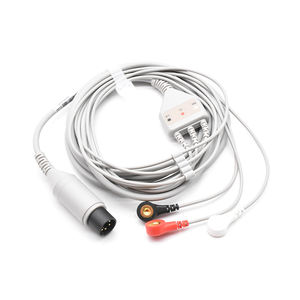 Cable de <span class=keywords><strong>ECG</strong></span> de 3 Derivaciones Comen AAMI Edan Mindray, Cable de EKG AHA de 6 Pines con Conector de Presión - Product Image 1