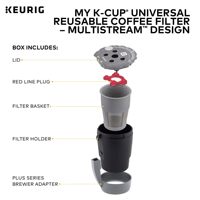 Filtre à café réutilisable K Cup compatible avec la machine à café Keurig MultiStream, dosette de café rechargeable grise