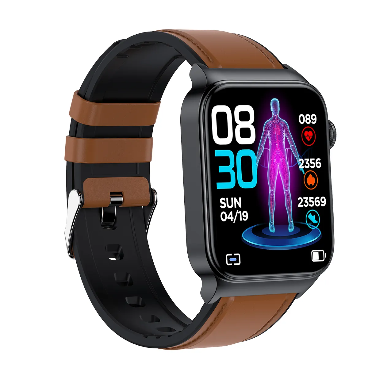 1.83 pollici Ips Touch Screen frequenza cardiaca pressione sanguigna Fitness Sport Smart Watch E500 monitoraggio della salute Smartwatch per gli uomini e le donne