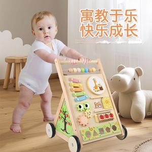 <span class=keywords><strong>Chariot</strong></span> multifonctionnel en <span class=keywords><strong>bois</strong></span> pour l'éducation précoce des enfants, <span class=keywords><strong>chariot</strong></span> à pousser anti-retournement pour bébé - Product Image 3