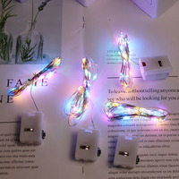 Guirlandes lumineuses à piles bouton, fil de cuivre, blanc chaud, RGB, éclairage décoratif pour jardin, cadeau de Noël, vente en gros
