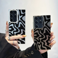 Coque de téléphone personnalisée noire à effet ondulé pour Samsung A56 A55 A54 A53 A52 A36 A35 A34 A33 A32 A26 A23 A16 A15, coque arrière antichoc