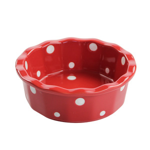Série Polka Dot Vaisselle en céramique pour la maison : Bols de cuisson à bord ondulé, Bols à riz, Bols à soupe, Plats de cuisson, Tasses, Stem Pet - Product Image 2