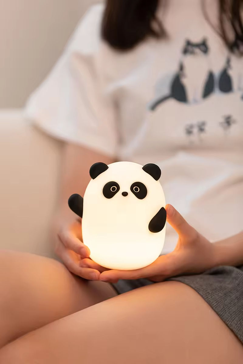 Silicone Panda LED Night Light RGB Color Changing Atmosphere Lamp with Projection for Living Room
