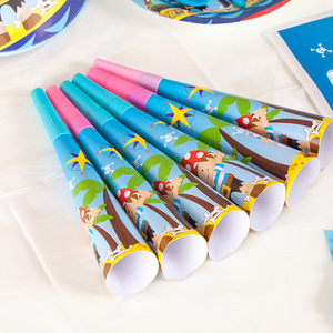 Ensemble de décoration de fête pirate pour enfants, assiettes jetables, tasses, cuillères, fourchettes, fournitures d'anniversaire, 627 petits pirates - Product Image 2