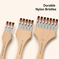 Brosse à peigne aquarelle à tête plate en nylon à têtes multiples avec logo personnalisé conçue pour les effets spéciaux Textures créatives artistiques