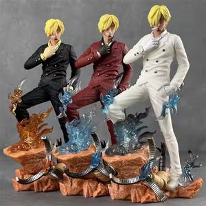 GK Ones Jouet PVC de <span class=keywords><strong>Combat</strong></span> Sanji Noir et Blanc Costume Rouge Ornement Modèle <span class=keywords><strong>Anime</strong></span> Action Figure Collection Jouets - Product Image 2