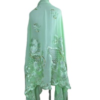 Hijab ethnique en coton respirant brodé, motif floral grand format 240*110m, cadeau pour femmes musulmanes, foulard à porter au quotidien