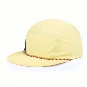 Factory OEM/ODM Custom Waterproof Unisex Adult Baseball Caps Sports Running Camp Cap 7 Panel Custom Logo <b>Flat</b> Bill Rope <b>Hat</b> - Product Image 3