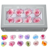 AYOYO OEM Yunnan un grade préservé 4-5 cm têtes de Rose arc-en-ciel pour toujours Rose fleurs immortelles en gros