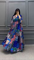 Robe décontractée de grande taille à la mode imprimée de style ethnique d'automne Robe longue africaine élégante de rue haute
