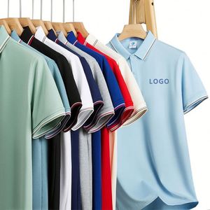 เสื้อโปโลผ้าเนื้อนุ่มเย็นสบายแบบสั่งทำพิเศษ แขนสั้น ผู้ชาย ผ้าฝ้าย ระบายอากาศ แห้งเร็ว ใส่สบาย - Product Image 4