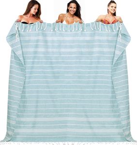 Thổ Nhĩ Kỳ Lãng Mạn Sọc Lớn Ngoài Trời Bãi Biển Khăn Sợi Nhỏ Với Tua Buri Lấy Cảm Hứng Mô Hình Đầy Màu Sắc - Product Image 1