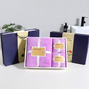 Juego de toallas de gran oferta en caja de regalo regalos de navidad Toalla de baño de terciopelo <span class=keywords><strong>Coral</strong></span> regalos de navidad - Product Image 4