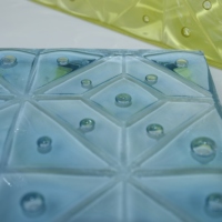 3D-geprägtes Diamantmuster getöntes dekoratives Glasblatt, farbiges gehärtetes Glas für Gebäudepartitionen und Heimdekoration