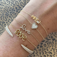 Bracelet d'amour Gemnel Jewelry, bracelet avec pendentif en or, bracelet en argent 925, bracelet à breloques pour femmes