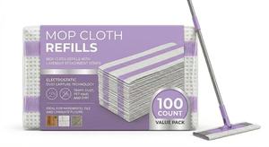 Tampons de serpillière électrostatiques jetables pour la maison - 100 unités - Chiffons anti-poussière robustes - Product Image 2