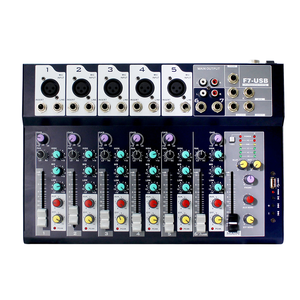 Mezclador de Audio Profesional de <span class=keywords><strong>7</strong></span> Canales, 5 Entradas XLR, Interfaz USB, Alimentación Fantasma de +48V para Bandas en Vivo - Product Image 1