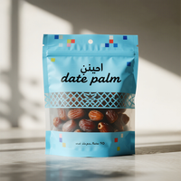 Sachet refermable personnalisé avec fenêtre pour dattes, noix de cajou et autres snacks – Emballage plastique Mylar pour dattes rouges