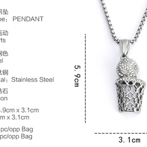 Fabricante de Joyería, Collares de Baloncesto con Diamantes CZ para Hombre y Mujer, Collares Deportivos Creativos de Hip Hop, Cadena para Colgante - Product Image 4