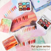 Bestseller transfrontalier Gel de stamping à neuf grilles couleur unie pour nail art style macaron, sans rinçage, dégradé sans couture