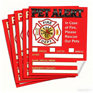 ملصق إنذار آمن للحيوانات الأليفة للإنقاذ من الحرائق ذاتي اللصق مقاوم للماء حفظ ملصقات إنقاذ القط/الكلب لرجال الإطفاء - Product Image 5