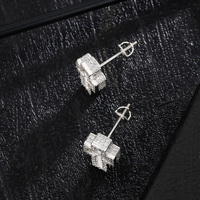 Boucles d'oreilles croix pour homme, hypoallergéniques, en zircon cubique 5A, style Hiphop, plaqué or, pour rappeur, cadeau d'anniversaire