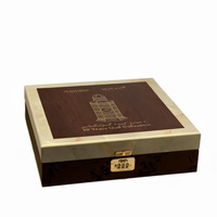 Caja de Perfume de Madera Reutilizable con Estampado de Lámina Dorada Noble para Arabia