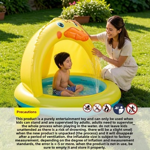 Piscine gonflable ronde en PVC imperméable pour jeux aquatiques en plein air, design de dessin animé pour enfants, piscine multifonctionnelle - Product Image 3