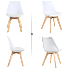Silla Moderna para <span class=keywords><strong>Restaurante</strong></span>, Carcasa <span class=keywords><strong>de</strong></span> PVC, Patas <span class=keywords><strong>de</strong></span> Madera Maciza, Muebles Comerciales Ligeros para <span class=keywords><strong>Restaurante</strong></span>, Cafetería, Hotel, Villa, Cocina - Product Image 5