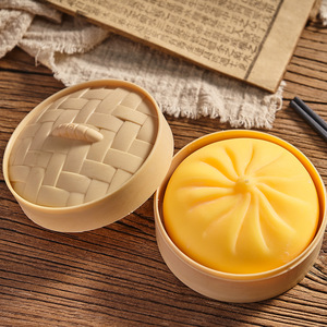 15cm Large Dumpling Squishy Silicone Glitter Steamed Bun Baozi Food Shape Fidget Sensory Anti-Stress Squeeze Toy for Kids Adults - Product Image 5