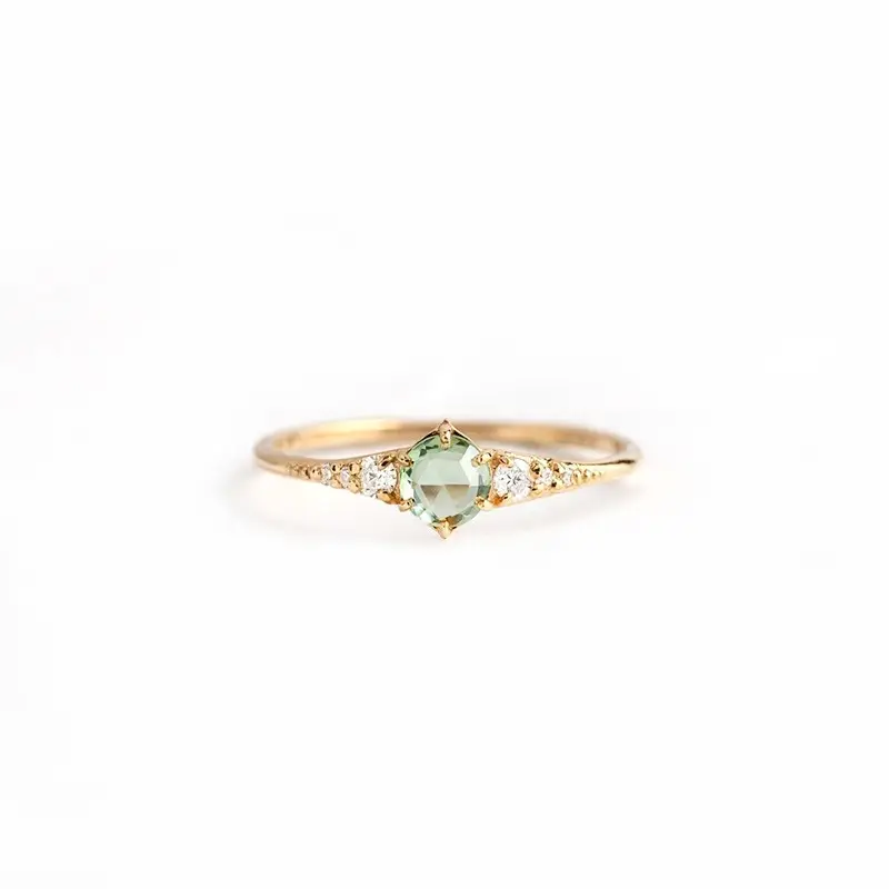 Klassische Verlobung ringe Green Diamond Sterling Silber Schmuck Ewigkeit ringe für Frauen
