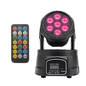 Mini Size 7x10W LED Wash Moving Head DJ Light Stage Effect Lighting With Remote Controller