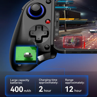 Gamepad Nirkabel BSP-D11 BT Teleskopik dengan Motor Getar, Joystick Pengontrol Game untuk Switch, Android, iOS, PC, dan Ponsel