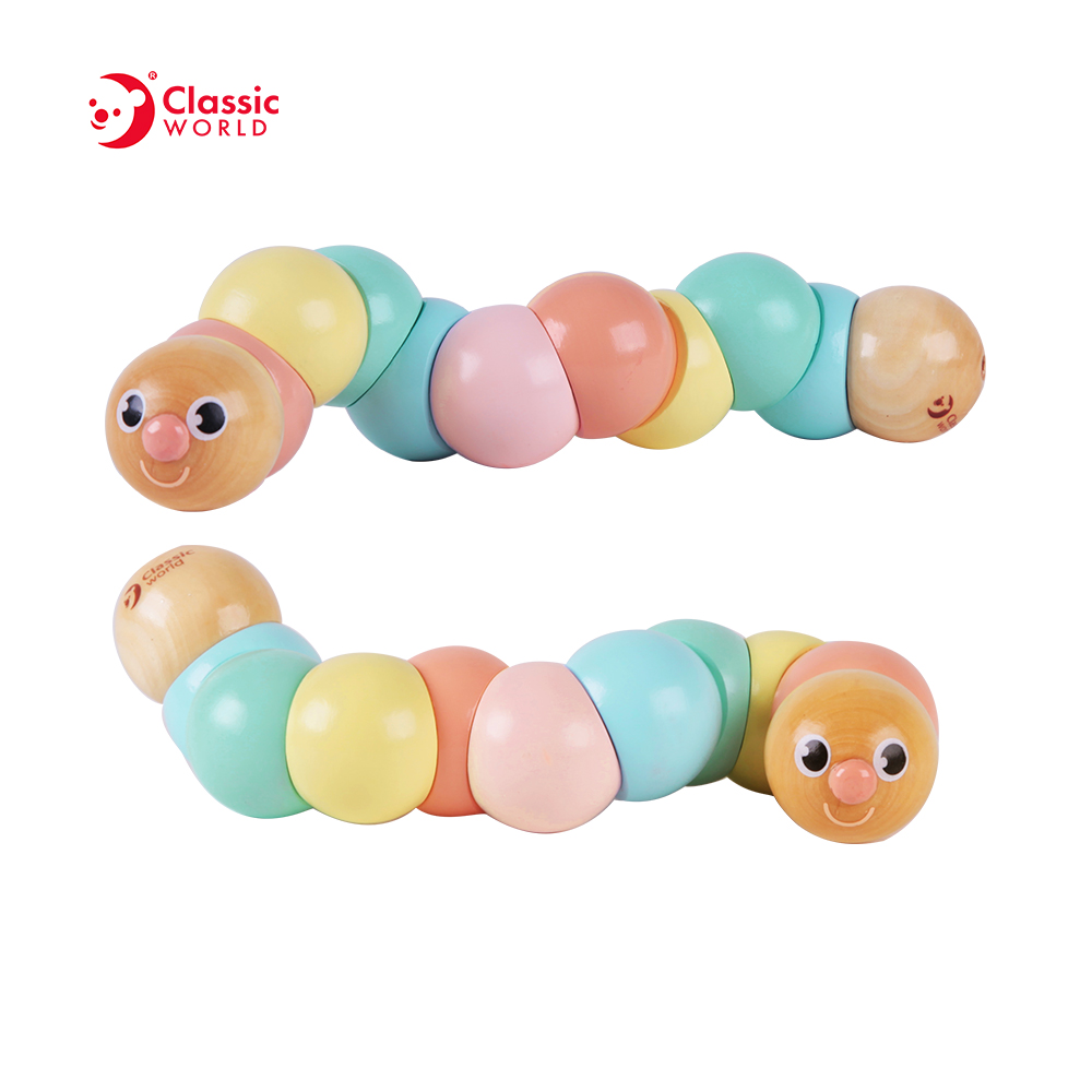 Классический Мир скручивающийся гусеница красочная деревянная игрушка на 1 год малыш и малыш Раннее Обучение