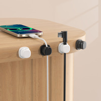 6 pièces auto-adhésif magnétique câble organisateur Clips support de fil en plastique pour la gestion du cordon de bureau pas de perceuse requise rangement de table
