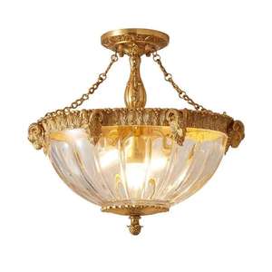 Lámparas de techo de lujo para sala de estar y dormitorio, lámpara de estudio Retro francesa, de cobre, <span class=keywords><strong>neoclásico</strong></span> - Product Image 1